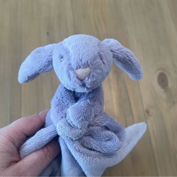 Jellycat Lovey Bashful Bunny Purple Security Blanket Infant Toy Soft Rare - Picture 3 of 6